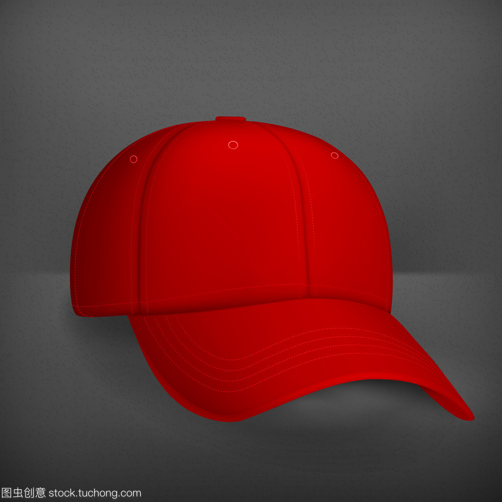 红色棒球帽、 矢量